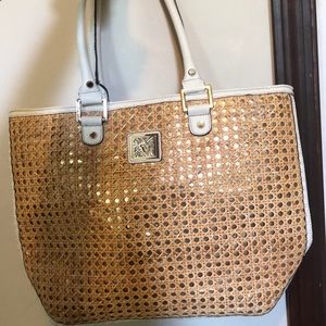 Anne Klein Straw Woven Purse